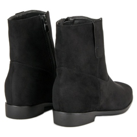 Lucky Shoes Bottines en daim avec une fermeture éclair le noir 5
