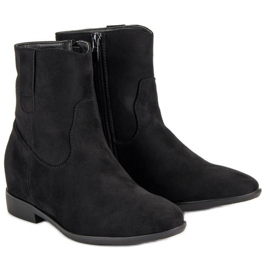 Lucky Shoes Bottines en daim avec une fermeture éclair le noir 6