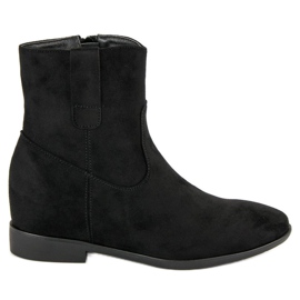 Lucky Shoes Bottines en daim avec une fermeture éclair le noir 7