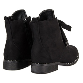 Bottes à lacets en daim le noir 5