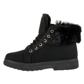 Bottines chaudes et nouées le noir 4