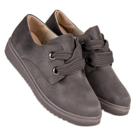Baskets à lacets en daim gris 3