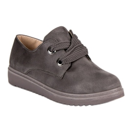 Baskets à lacets en daim gris 4