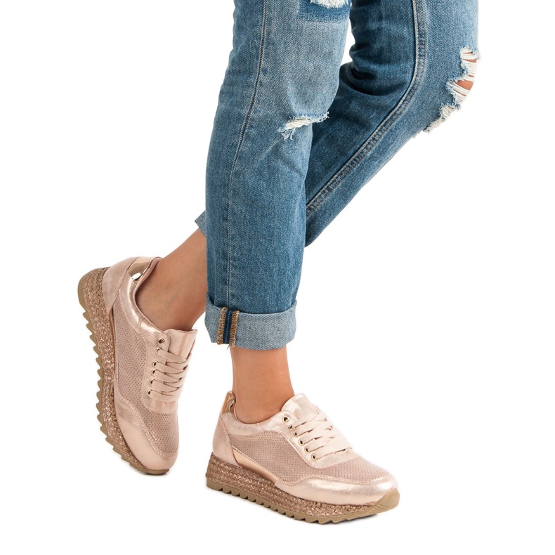 Bestelle Espadrilles baskets nouées rose 2