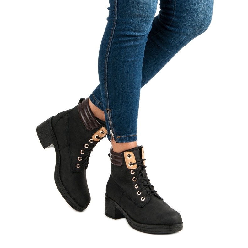 Bottes de travail à talons hauts noir 2