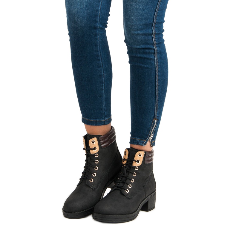 Bottes de travail à talons hauts le noir 1 Bottes de travail à talons hauts le noir 1