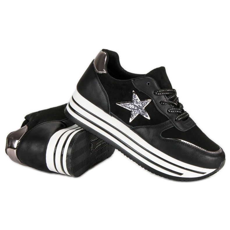 Baskets à la mode sur la plate-forme noir 1