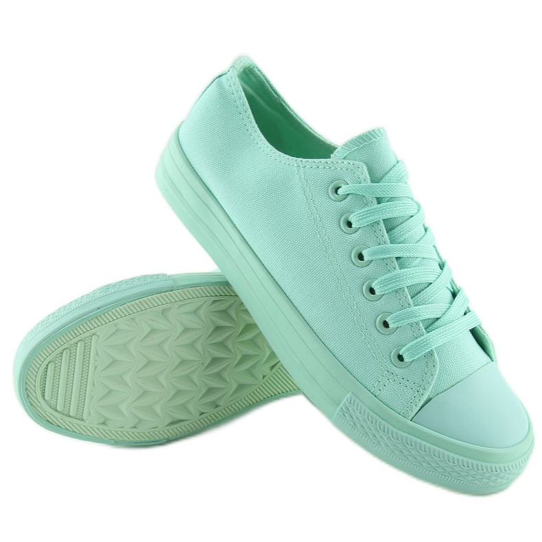 Baskets monocolores menthe femme NB176 L.GREEN vert 2