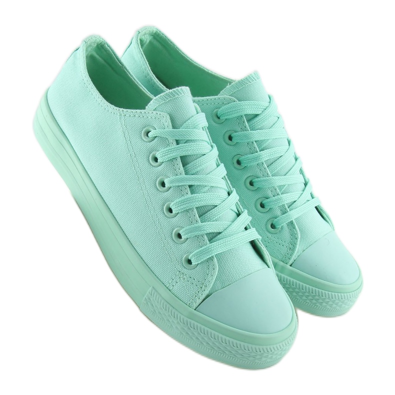 Baskets monocolores menthe femme NB176 L.GREEN vert 1