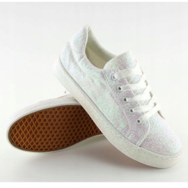 Baskets blanches irisées BL142 Blanc violet 2