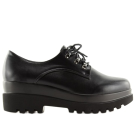 Chaussures noires sur semelle haute Q-9 Black 2