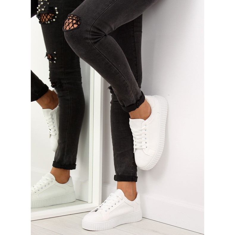 Blanc AX03 Baskets blanches à semelle haute 1