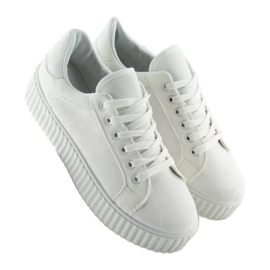 Blanc AX03 Baskets blanches à semelle haute 4