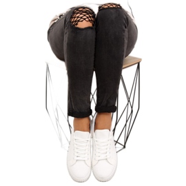 Blanc AX03 Baskets blanches à semelle haute 5