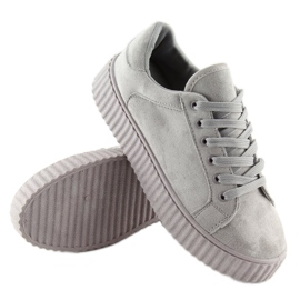 Gris AX03 Baskets à semelles hautes grises 3