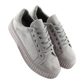 Gris AX03 Baskets à semelles hautes grises 4
