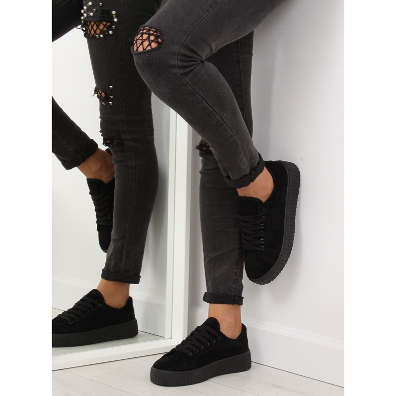 Black AX03 Baskets noires sur semelle haute 1