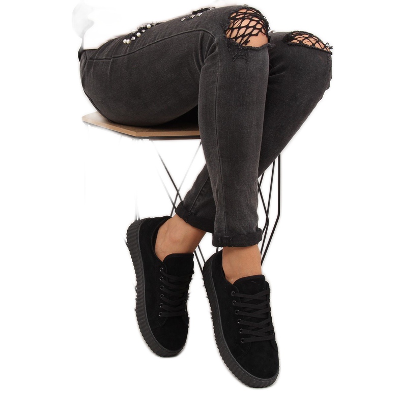 Black AX03 Baskets noires sur semelle haute 2