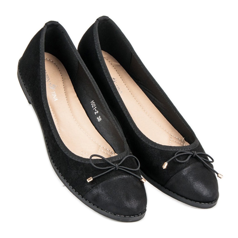 Queentina Ballerines noires élégantes 1
