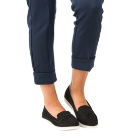 Super Me Mocassins en daim noir le noir 4
