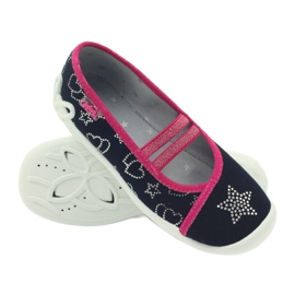 Chaussons étoiles Befado 116y246 gris rose bleu marin 3