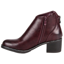 Bottines à talons bordeaux vinceza rouge 1