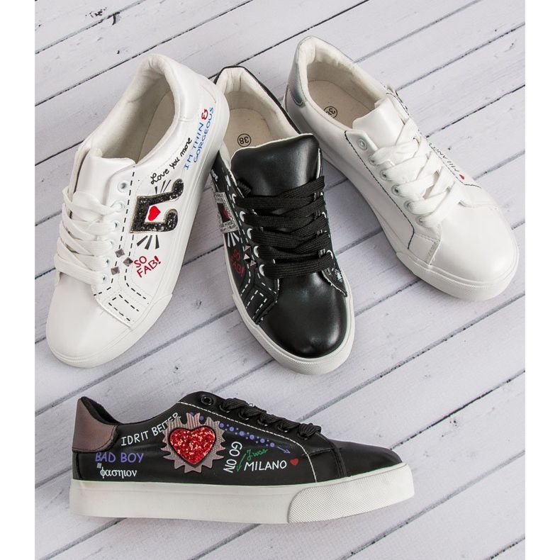 Baskets noires à imprimé 1