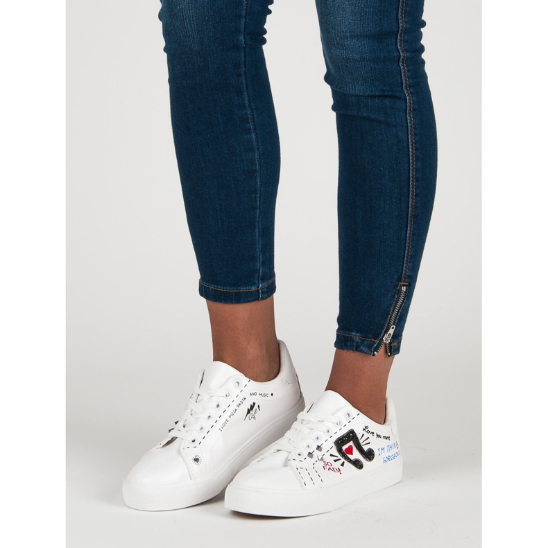 Baskets à la mode pour femmes blanc 2