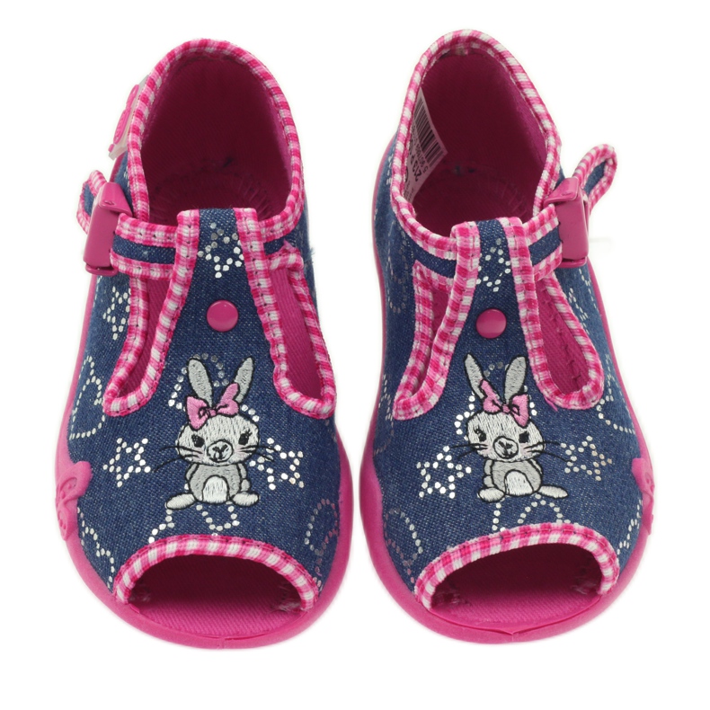 Befado chaussures pour enfants pantoufles 213p106 rose bleu marine 3