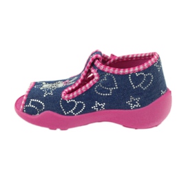 Befado chaussures pour enfants pantoufles 213p106 rose bleu marine 2