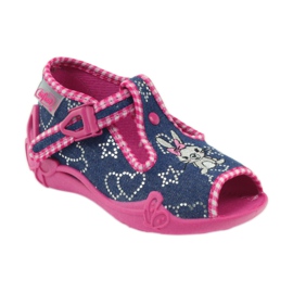 Befado chaussures pour enfants pantoufles 213p106 rose bleu marine 1