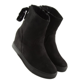 Bottes noires sur un coin caché HQ886 Noir le noir 7
