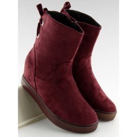 Boots à talon compensé caché HQ886 Bordeaux rouge 8
