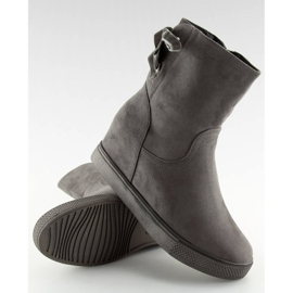Boots grises sur talon compensé caché HQ886 Gris 2