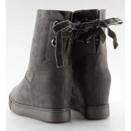 Boots grises sur talon compensé caché HQ886 Gris 5
