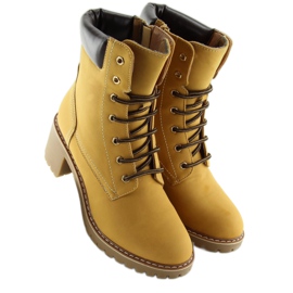 Bottines en bois à talons hauts, camel 7-9028 brun 7