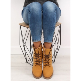 Bottines en bois à talons hauts, camel 7-9028 brun 4