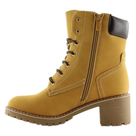 Bottines en bois à talons hauts, camel 7-9028 brun 8