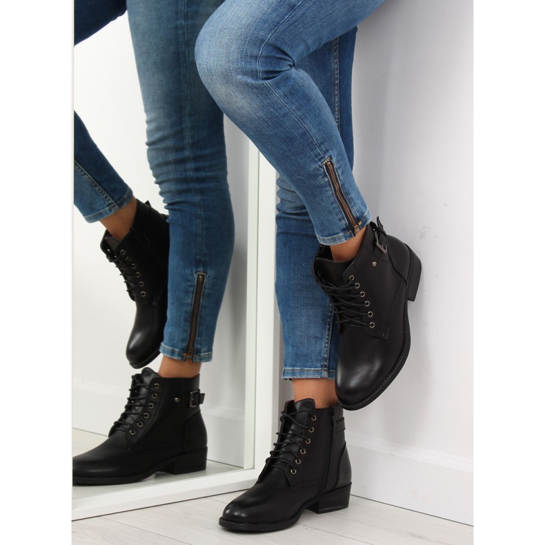 Bottines noires à lacets 7B500 Noir 1