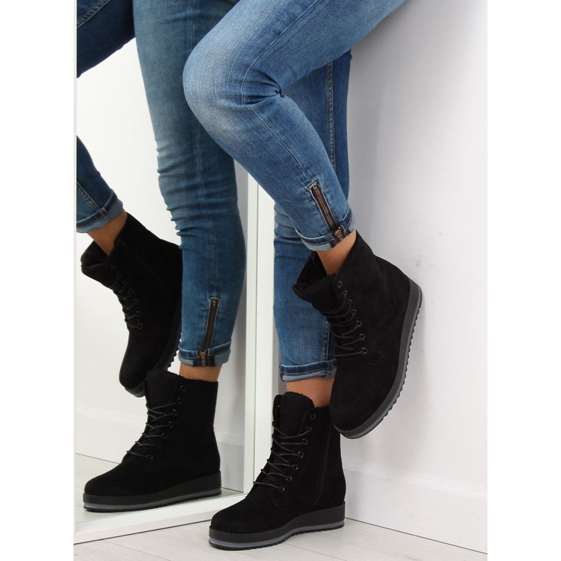 Bottines noires à lacets 6207 Noir le noir 2