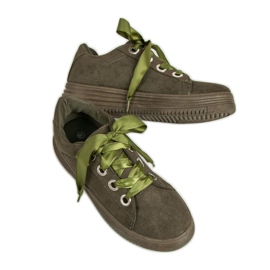 Baskets en daim vert foncé 6