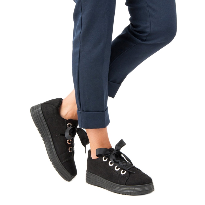 Baskets en daim noir le noir 2