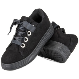 Baskets en daim noir le noir 4