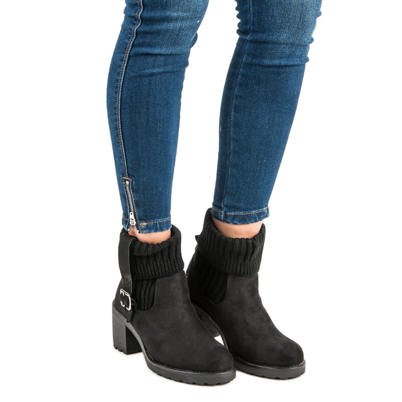 Seastar Bottines à talons en daim noir 1