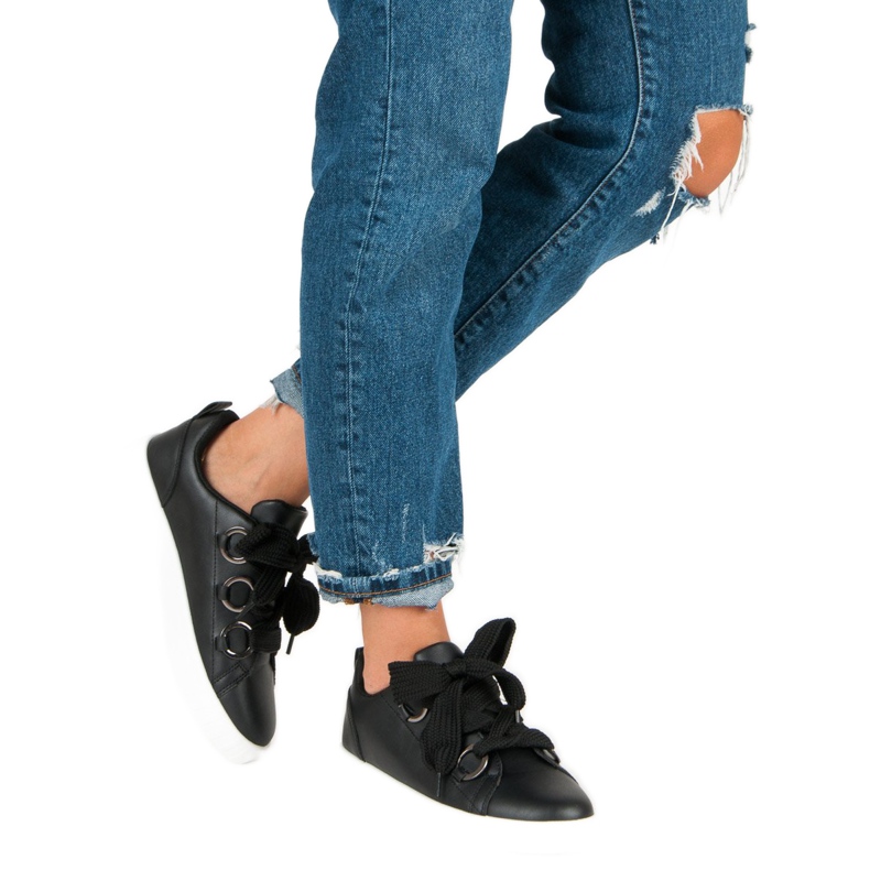 Super Me Baskets noires à lacets 2