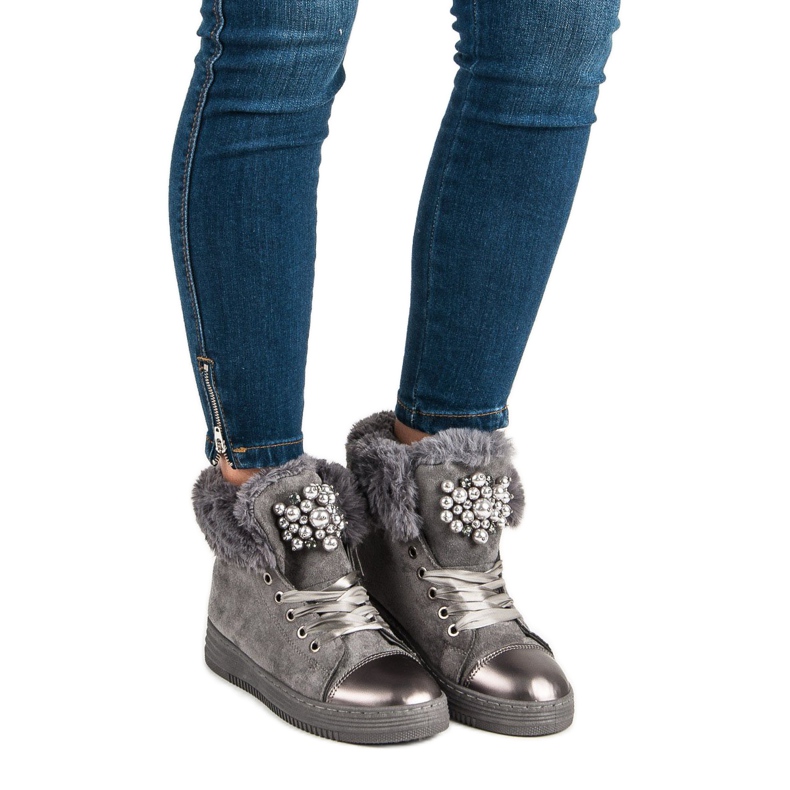 Baskets chaudes gris 1