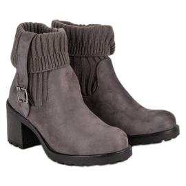 Seastar Bottines à talons en daim gris 1