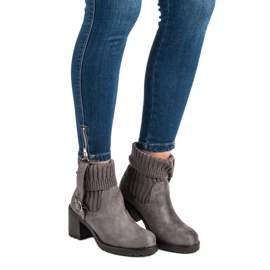 Seastar Bottines à talons en daim gris 2