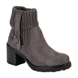 Seastar Bottines à talons en daim gris 4