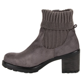 Seastar Bottines à talons en daim gris 5